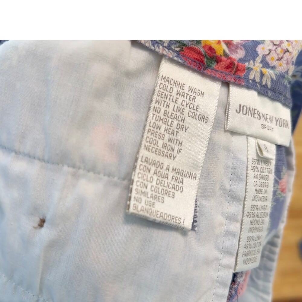 Jones New York Vintage Linen Cotton Shorts Petite Women Size 8 - Picture 4 of 4